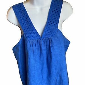 J Crew Linen Grommet Tank Top Blouse